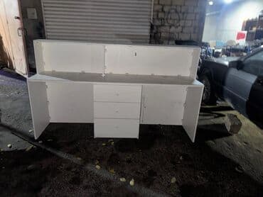 Ağ rəngli geniş iş/ofis masası - Material: laminat/MDF tipli ağ lalafo.az -da Ağ rəngli geniş iş/ofis masası - Material: laminat/MDF tipli ağ