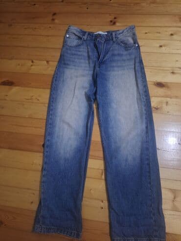 Bol kəsim Şalvar, Bershka, rəng - Göy lalafo.az -da Bol kəsim Şalvar, Bershka, rəng - Göy