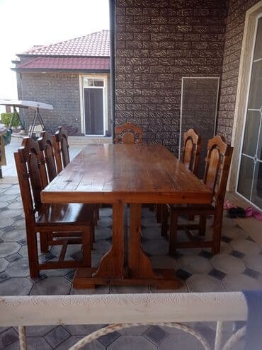 İşlənmiş, Dördbucaq masa, 6 stul, Açılmayan, Stullar ilə, Taxta lalafo.az -da İşlənmiş, Dördbucaq masa, 6 stul, Açılmayan, Stullar ilə, Taxta