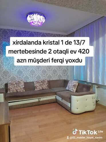 Kristal 2 de 17/6 mertebesinde 2 otaqli ev 400 azn müşderi ferqi lalafo.az -da Kristal 2 de 17/6 mertebesinde 2 otaqli ev 400 azn müşderi ferqi