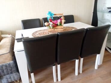 Qonaq otağı üçün, İşlənmiş, Açılan, Kvadrat masa, 6 stul lalafo.az -da Qonaq otağı üçün, İşlənmiş, Açılan, Kvadrat masa, 6 stul
