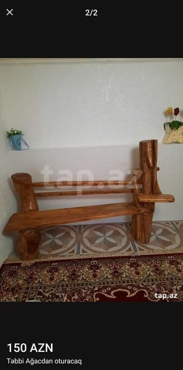Təbii ağacdan hazırlanmış oturacaq/skamya. - Material: bütöv təbii lalafo.az -da Təbii ağacdan hazırlanmış oturacaq/skamya. - Material: bütöv təbii