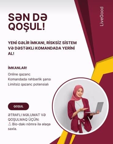 Online qazanc imkanı – LiveGood komandası ilə qoşul! Təsvir: - Yeni lalafo.az -da Online qazanc imkanı – LiveGood komandası ilə qoşul! Təsvir: - Yeni