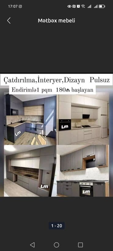 Mətbəx mebeli lalafo.az -da Mətbəx mebeli