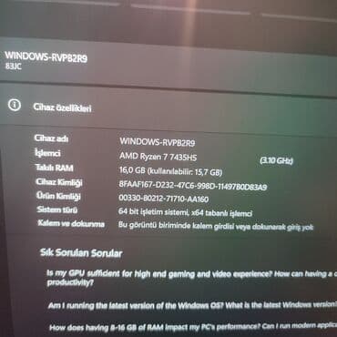 Çəngəllər: İşlənmiş Lenovo LOQ, 16 ", AMD Ryzen 7, 512 GB, Ödənişli çatdırılma lalafo.az -da — 6 Çəngəllər: İşlənmiş Lenovo LOQ, 16 ", AMD Ryzen 7, 512 GB, Ödənişli çatdırılma — 6