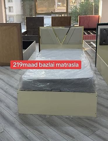 Bazalı tək nəfərlik çarpayı və matras dəsti. - Başlıq: müasir lalafo.az -da Bazalı tək nəfərlik çarpayı və matras dəsti. - Başlıq: müasir