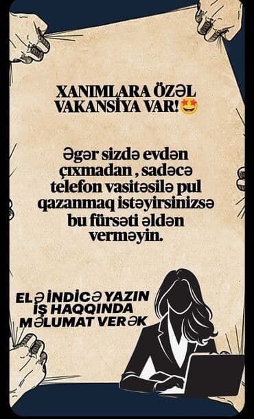 Satış məsləhətçisi tələb olunur, Yalnız qadınlar üçün, İstənilən yaş, Təcrübəsiz lalafo.az -da Satış məsləhətçisi tələb olunur, Yalnız qadınlar üçün, İstənilən yaş, Təcrübəsiz
