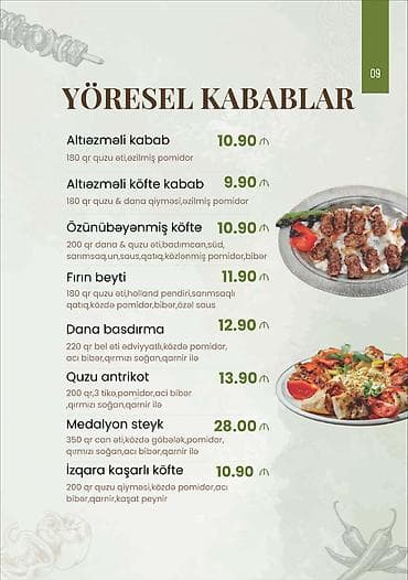 Yöresel Kebablar – menyu - Altiəzəməli kabab – 180 q quzu əti at lalafo.az Yöresel Kebablar – menyu - Altiəzəməli kabab – 180 q quzu əti