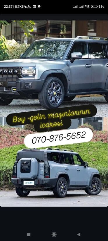 Bəy - gəlin maşını - JETOUR T2 2025 MODEL QIYMƏTÌ 150AZN Qiymətə- lalafo.az -da Bəy - gəlin maşını - JETOUR T2 2025 MODEL QIYMƏTÌ 150AZN Qiymətə-