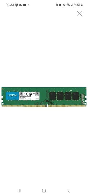 Crucial DDR4 UDIMM RAM modul - Brend: Crucial - Növ: DDR4 UDIMM lalafo.az -da Crucial DDR4 UDIMM RAM modul - Brend: Crucial - Növ: DDR4 UDIMM