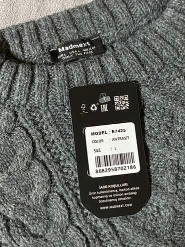 Sviter, L, rəng - Boz lalafo.az -da Sviter, L, rəng - Boz