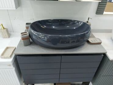 Moydadırlar: Müasir vanna otağı üçün masaüstü lavabo və dolab dəsti - Rəng: tünd lalafo.az -da — 2 Moydadırlar: Müasir vanna otağı üçün masaüstü lavabo və dolab dəsti - Rəng: tünd — 2