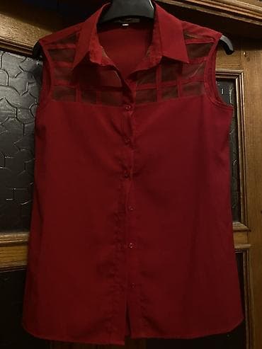 Qadın köynək və bluz kolleksiyası 1) Qırmızı sleeveless köynək - Ön lalafo.az -da Qadın köynək və bluz kolleksiyası 1) Qırmızı sleeveless köynək - Ön