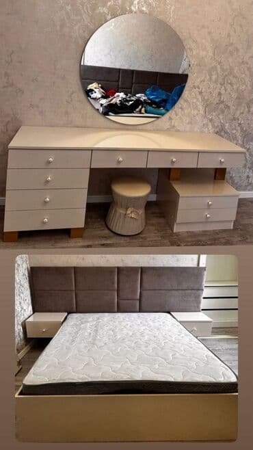 Yataq otağı üçün nəzərdə tutulmuş mebel dəsti, yataq, tumbuçka,masa və lalafo.az -da Yataq otağı üçün nəzərdə tutulmuş mebel dəsti, yataq, tumbuçka,masa və