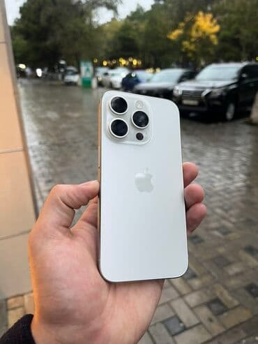 IPhone 15 Pro, 256 GB, White Titanium, Face ID, Simsiz şarj lalafo.az -da IPhone 15 Pro, 256 GB, White Titanium, Face ID, Simsiz şarj