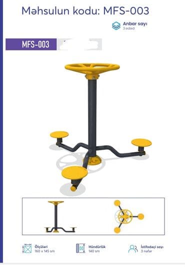 Dəbilqələr: Açıq hava fitnes avadanlıqları – sarı/qrafit rəng palitrası, metal lalafo.az -da — 37 Dəbilqələr: Açıq hava fitnes avadanlıqları – sarı/qrafit rəng palitrası, metal — 37