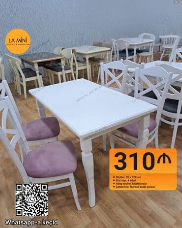 Mətbəx üçün, Açılmayan, Dördbucaq masa, 4 stul lalafo.az -da Mətbəx üçün, Açılmayan, Dördbucaq masa, 4 stul