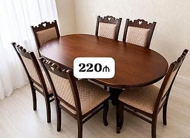 Qonaq otağı üçün, İşlənmiş, Oval masa, 6 stul lalafo.az -da Qonaq otağı üçün, İşlənmiş, Oval masa, 6 stul