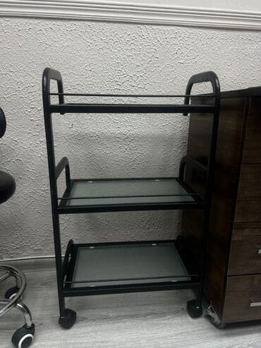 Полки, этажерки: 3 mərtəbəli servis arabası - Rəng: qara - Karkas: metal - Rəflər: 3 at lalafo.az — 2 Полки, этажерки: 3 mərtəbəli servis arabası - Rəng: qara - Karkas: metal - Rəflər: 3 — 2