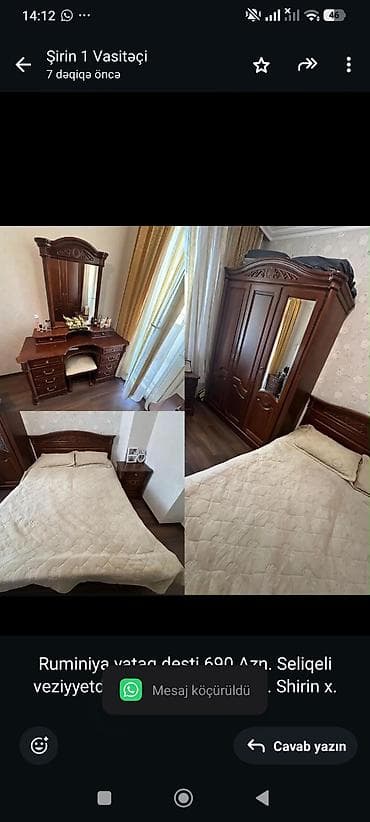 Ruminiya yataq desti 690 Azn. Seliqeli veziyyetde. Unvan Melisa Park lalafo.az -da Ruminiya yataq desti 690 Azn. Seliqeli veziyyetde. Unvan Melisa Park