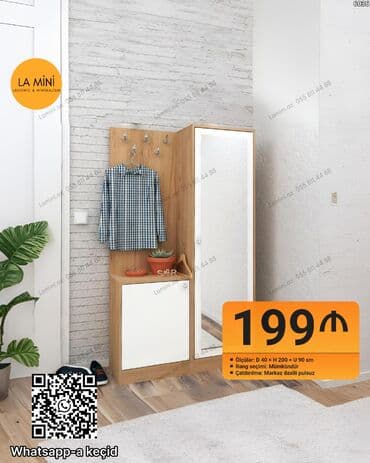 Açılan, 1 qapı Düz dolab, Dolab-asılqan lalafo.az -da Açılan, 1 qapı Düz dolab, Dolab-asılqan