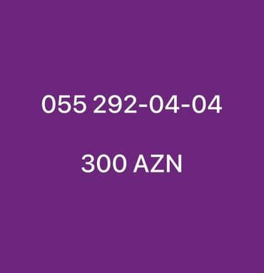 Nömrə: 055 292-04-04 Qiymət: 300 AZN Xüsusiyyətlər: - Operatordan lalafo.az -da Nömrə: 055 292-04-04 Qiymət: 300 AZN Xüsusiyyətlər: - Operatordan