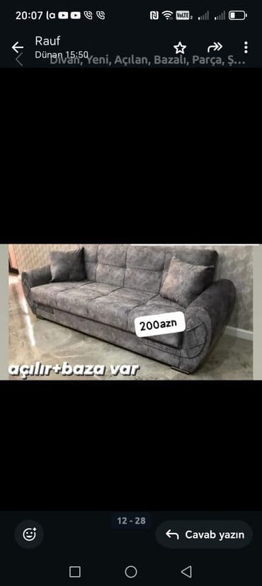 Divan, Yeni, Açılan, Bazalı, Parça, Şəhərdaxili pulsuz çatdırılma lalafo.az -da Divan, Yeni, Açılan, Bazalı, Parça, Şəhərdaxili pulsuz çatdırılma