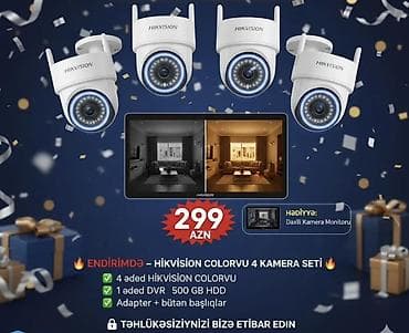 Hikvision ColorVu 4 kamera seti Paket tərkibi: - 4 ədəd Hikvision lalafo.az -da — 1 Hikvision ColorVu 4 kamera seti Paket tərkibi: - 4 ədəd Hikvision — 1