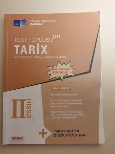 Tarix test toplusu 2021. 2ci hissə Təmiz və səliqəli haldadir lalafo.az -da Tarix test toplusu 2021. 2ci hissə Təmiz və səliqəli haldadir