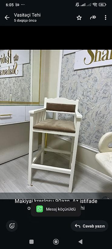 Makiyaj kreslosu 90azn. Az istifade olunub unvan bayil *Tehi lalafo.az -da Makiyaj kreslosu 90azn. Az istifade olunub unvan bayil *Tehi