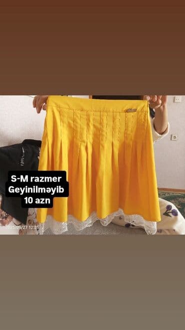 Sarı rəngli qadın ətəyi - Ölçü: S-M (etiketdə qeyd) - Model: qısa lalafo.az -da Sarı rəngli qadın ətəyi - Ölçü: S-M (etiketdə qeyd) - Model: qısa