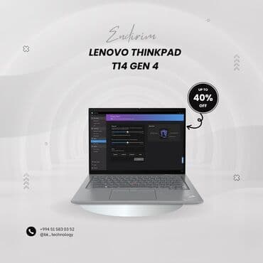 BK Technology: Yeni Lenovo ThinkPad, 14 ", Intel Core i7, 512 GB, Ödənişli çatdırılma, Rayonlara çatdırılma lalafo.az -da BK Technology: Yeni Lenovo ThinkPad, 14 ", Intel Core i7, 512 GB, Ödənişli çatdırılma, Rayonlara çatdırılma
