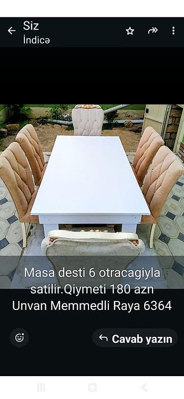 Mətbəx üçün, Açılmayan, Dördbucaq masa, 6 stul lalafo.az -da Mətbəx üçün, Açılmayan, Dördbucaq masa, 6 stul