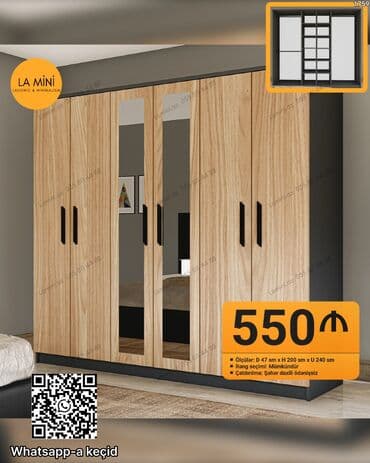 Açılan, 6 qapı Düz dolab, Qarderob, paltar dolabı lalafo.az -da Açılan, 6 qapı Düz dolab, Qarderob, paltar dolabı