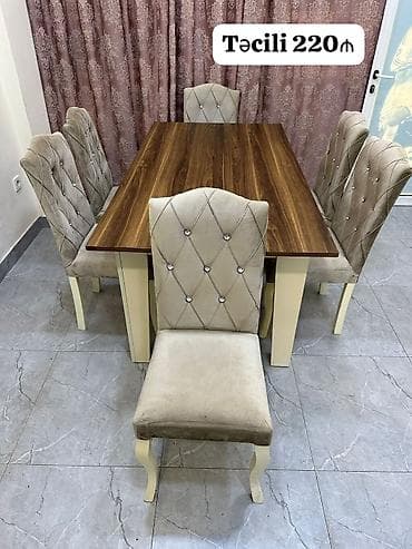 Qonaq otağı üçün, İşlənmiş, Kvadrat masa, 6 stul lalafo.az -da Qonaq otağı üçün, İşlənmiş, Kvadrat masa, 6 stul