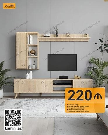 TV altlığı və üst rəf dəsti - Ölçülər: D 40 x H 180 x U 200 sm - Rəng at lalafo.az TV altlığı və üst rəf dəsti - Ölçülər: D 40 x H 180 x U 200 sm - Rəng
