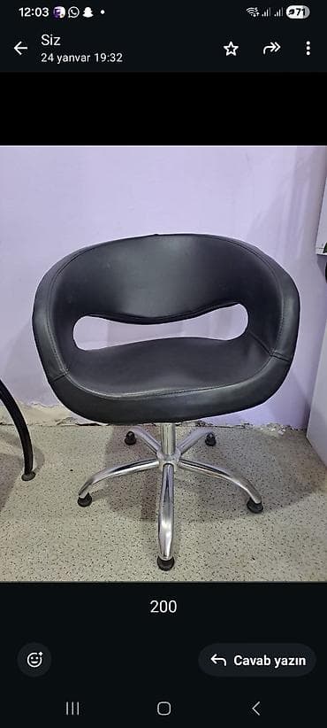 Döner ofis/kreslo tipli oturacaq - Material: qara süni dəri oturacaq lalafo.az -da Döner ofis/kreslo tipli oturacaq - Material: qara süni dəri oturacaq