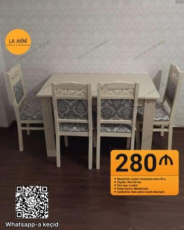 Mətbəx üçün, Açılan, 6 stul lalafo.az -da Mətbəx üçün, Açılan, 6 stul
