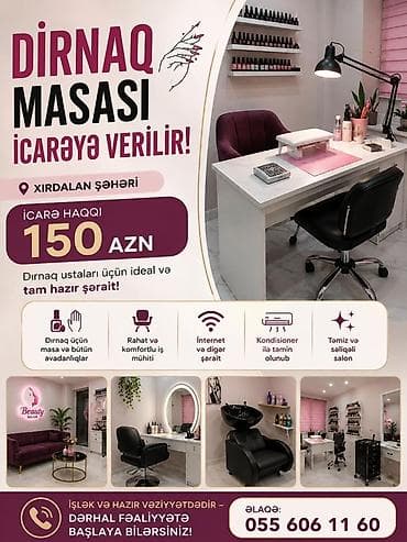 Dırnaq ustası tələb olunur, Yerin icarəsi, Alətlərin təqdim olunması lalafo.az -da Dırnaq ustası tələb olunur, Yerin icarəsi, Alətlərin təqdim olunması
