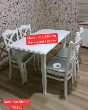Mətbəx üçün, Yeni, Açılmayan, Dördbucaq masa, 4 stul lalafo.az -da Mətbəx üçün, Yeni, Açılmayan, Dördbucaq masa, 4 stul