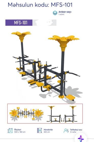 Dəbilqələr: Açıq hava fitnes avadanlıqları – sarı/qrafit rəng palitrası, metal lalafo.az -da — 33 Dəbilqələr: Açıq hava fitnes avadanlıqları – sarı/qrafit rəng palitrası, metal — 33