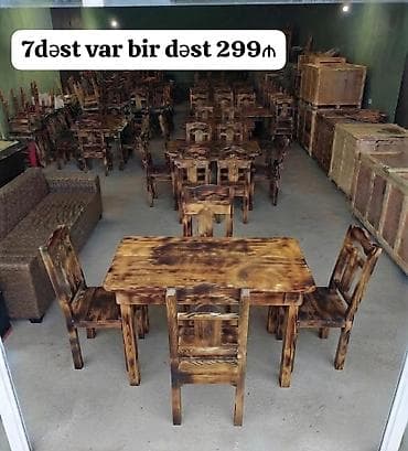 Kafe restoran uçun 7dest oturacaq desti bir dest 299₼ satılır bir lalafo.az -da Kafe restoran uçun 7dest oturacaq desti bir dest 299₼ satılır bir