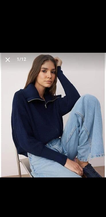 Sviter, Mango, One size, rəng - Göy lalafo.az -da Sviter, Mango, One size, rəng - Göy