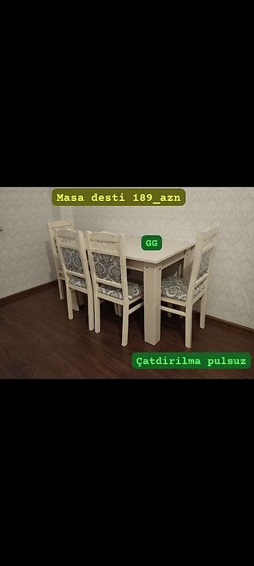 Qonaq otağı üçün, Yeni, Açılmayan, Dördbucaq masa, 4 stul lalafo.az -da Qonaq otağı üçün, Yeni, Açılmayan, Dördbucaq masa, 4 stul