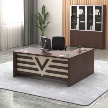 Müasir ofis masa dəsti - Dizayn: Ön paneldə dekorativ “V” motivli lalafo.az -da Müasir ofis masa dəsti - Dizayn: Ön paneldə dekorativ “V” motivli