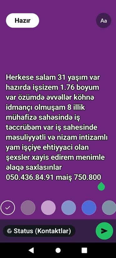 Mühafizəçi, Kişi, 31 yaş, 5 ildən artıq təcrübə lalafo.az -da Mühafizəçi, Kişi, 31 yaş, 5 ildən artıq təcrübə