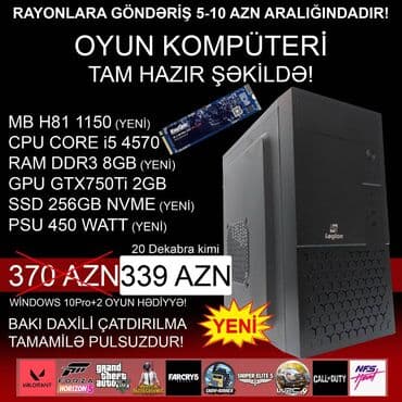 Oyun üçün Kompüter "Legion Core i5 4570 GTX750Ti 2GB 256GB NVME” lalafo.az -da Oyun üçün Kompüter "Legion Core i5 4570 GTX750Ti 2GB 256GB NVME”