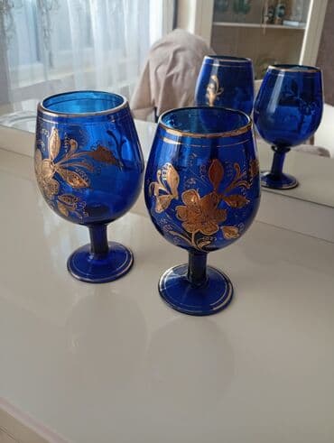 Qədəhlər, rəng - Göy, Şüşə, 4 ədədli dəst, Çexiya lalafo.az -da Qədəhlər, rəng - Göy, Şüşə, 4 ədədli dəst, Çexiya