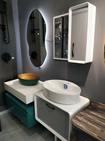 Duş üçün kranlar: Oval formada ağ rəngli keramika lavabo, tək dəlikli kran lalafo.az -da — 1 Duş üçün kranlar: Oval formada ağ rəngli keramika lavabo, tək dəlikli kran — 1