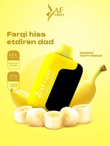 AF Vapes birdəfəlik elektron siqaret – 40 000 puf - Dad: Banana Taffy lalafo.az -da AF Vapes birdəfəlik elektron siqaret – 40 000 puf - Dad: Banana Taffy